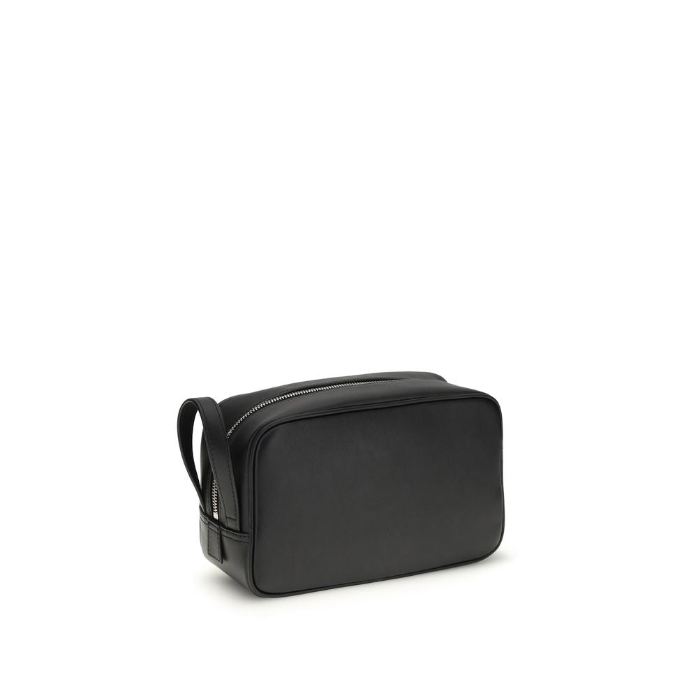 Dolce & Gabbana Black Calf Leather Bos Taurus Beauty Case