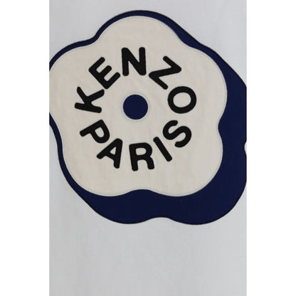 Kenzo White Cotton T-Shirt - Boke Flower 2.0 Embroidery