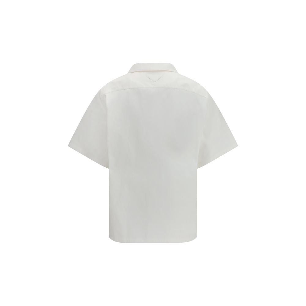 Prada White Cotton Wave Print Shirt