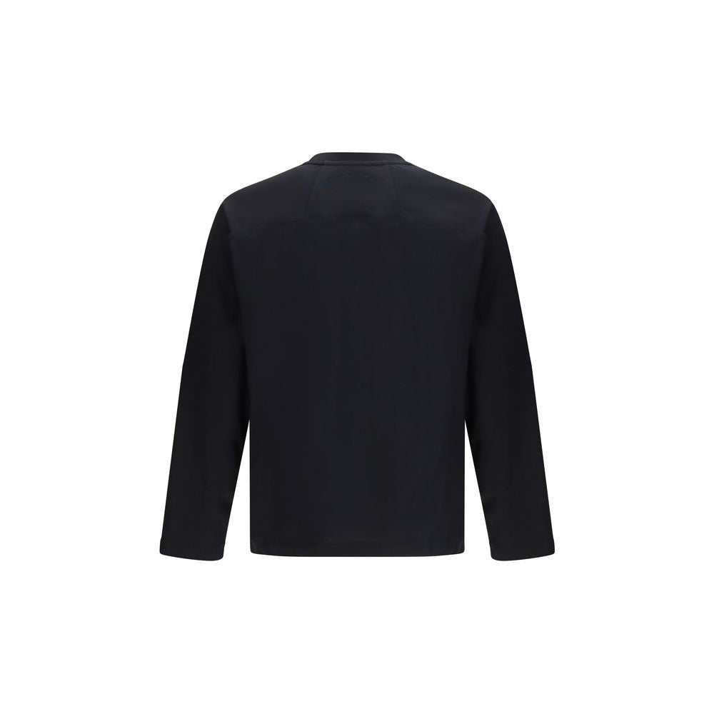 LAMINAR Black Cotton Sportswear Long-Sleeved Crew Neck T-Shirt