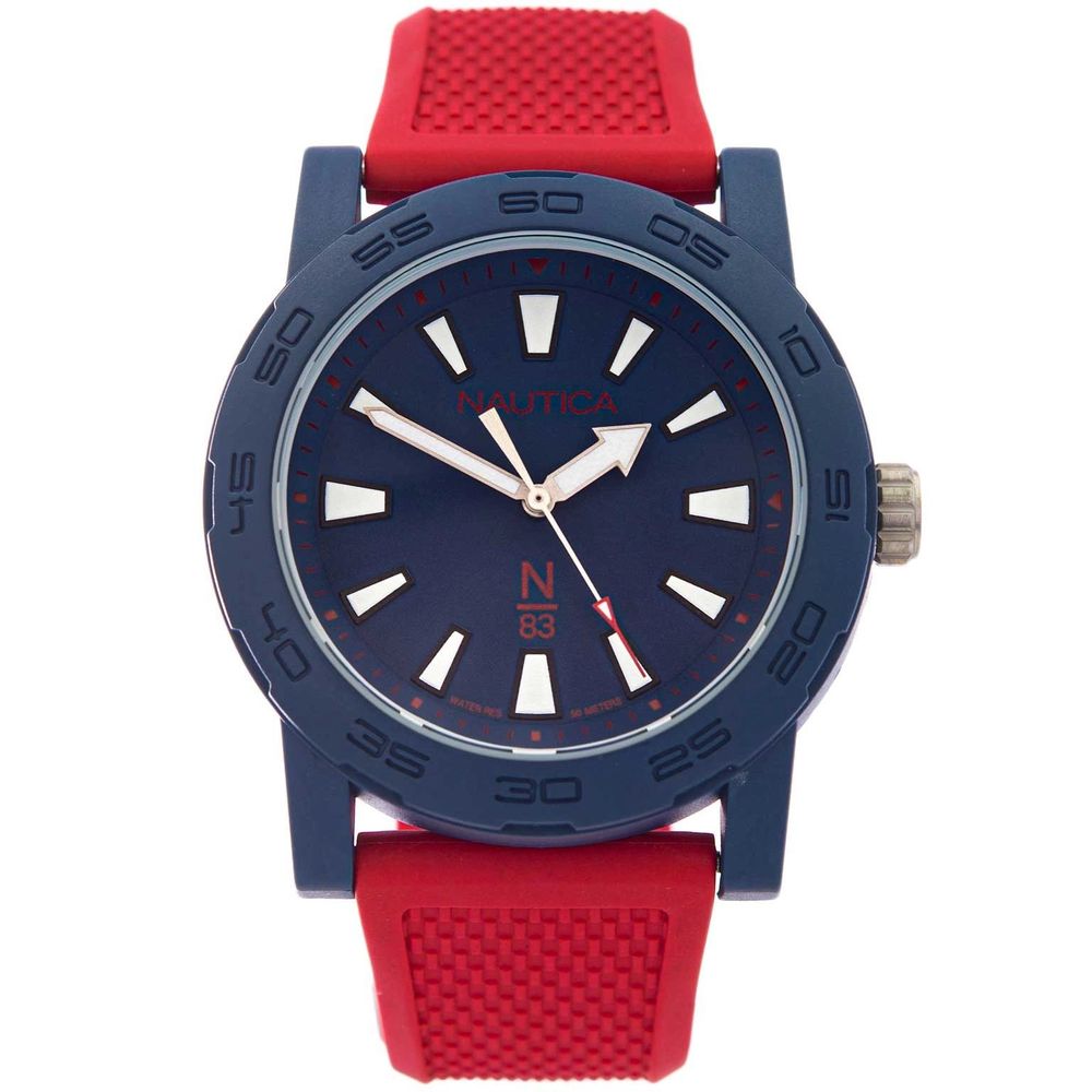 NAUTICA Men's Synthetic Sport Watch, Blue & Red, Eco Ceramic