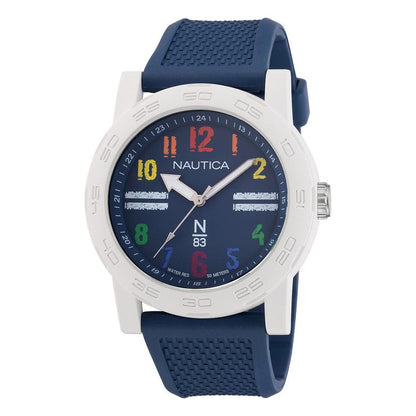 NAUTICA Men's Sport Watch – Blue Silicone, Eco Ceramic Design