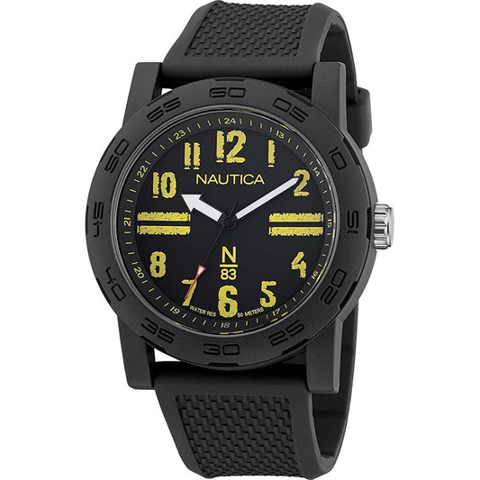 NAUTICA Men's Sport Watch, Black Silicone Strap, Eco Ceramic