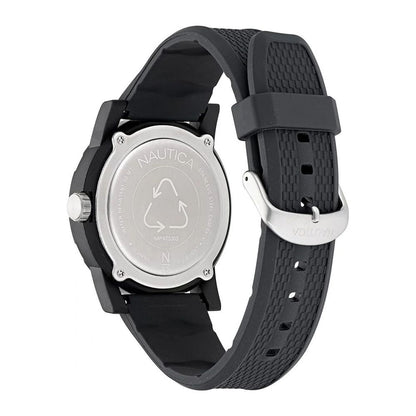 NAUTICA Men's Sport Watch, Black Silicone Strap, Eco Ceramic