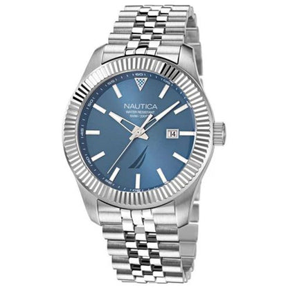 NAUTICA Men's Gray Stainless Steel Quartz Dress Watch