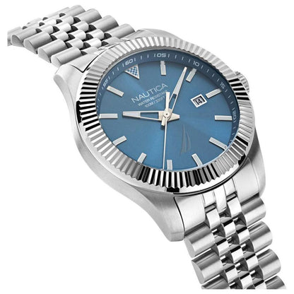 NAUTICA Men's Gray Stainless Steel Quartz Dress Watch