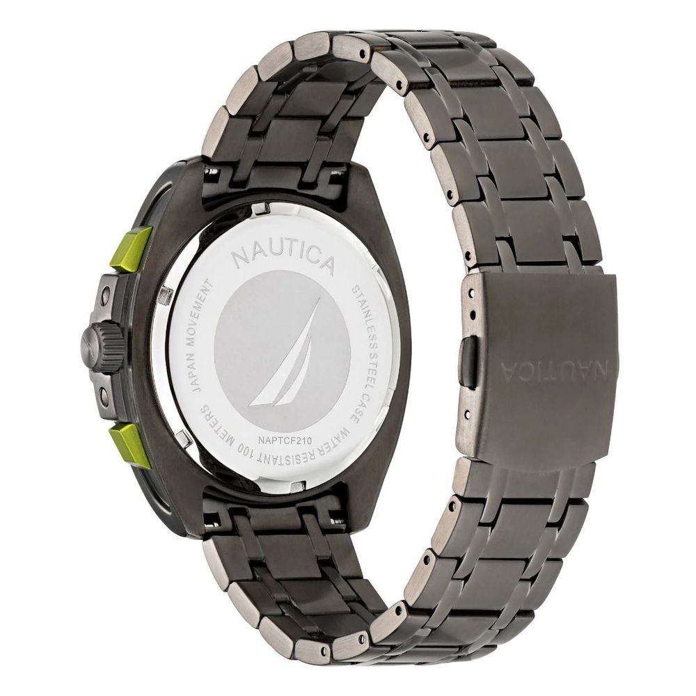 NAUTICA Men’s Stainless Steel Sport Watch, Grey, Chronograph