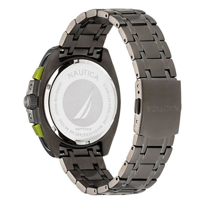 NAUTICA Men’s Stainless Steel Sport Watch, Grey, Chronograph