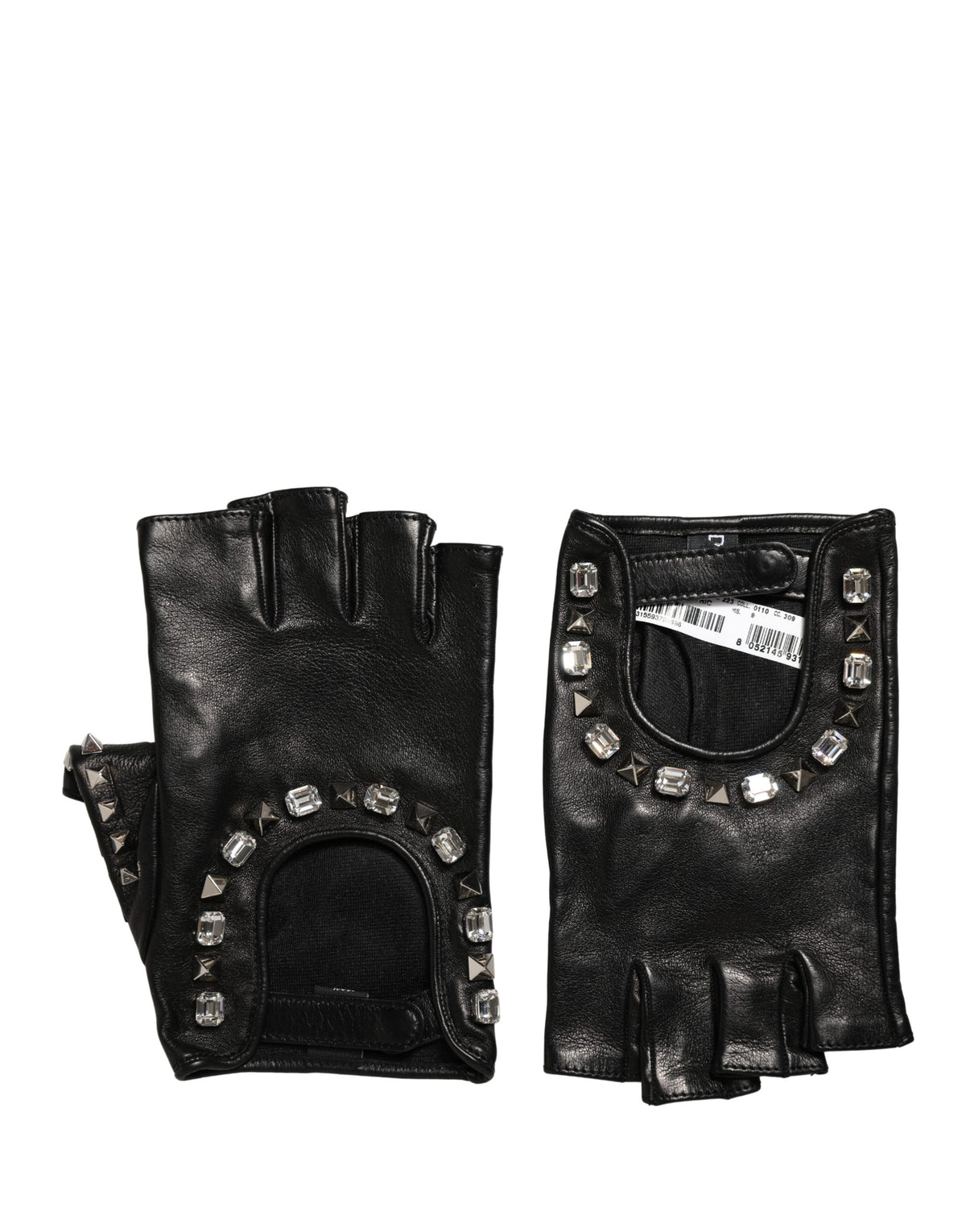 Dolce & Gabbana Black Embellished Wrist Length Mitten Women Gloves