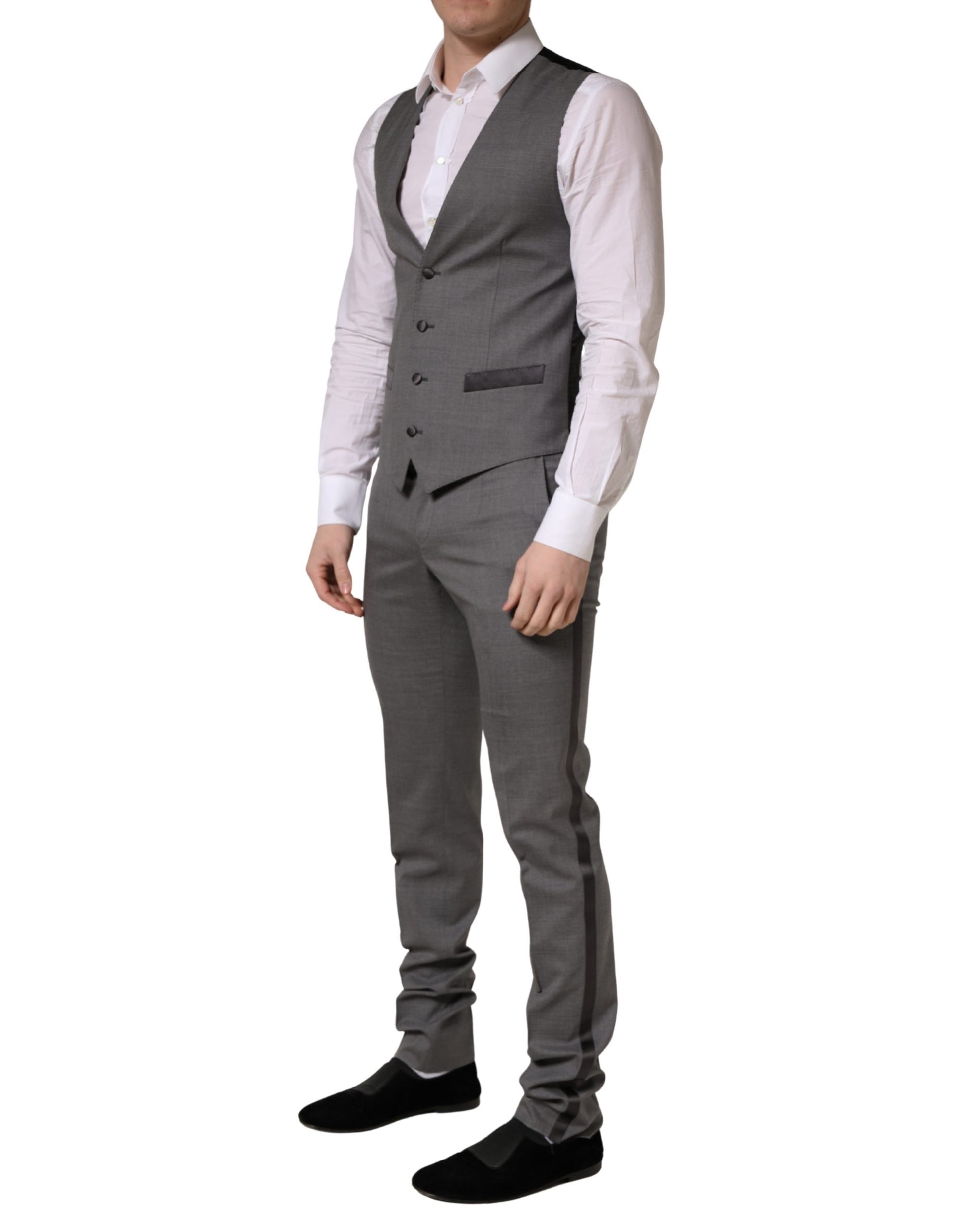 Dolce & Gabbana Gray Wool Single Breasted 3PC Suit