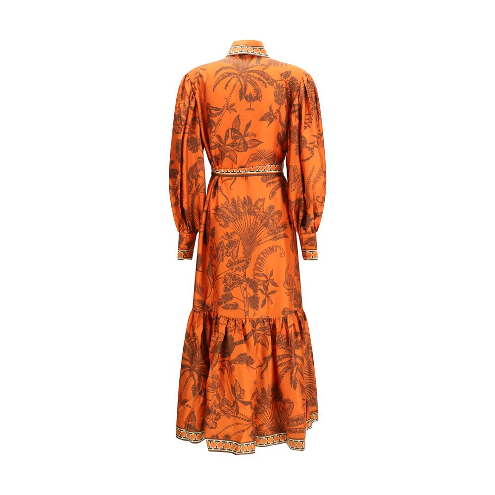 Alemais Orange Silk Casual Dress - The Monkey Dance Silk Shirtdress