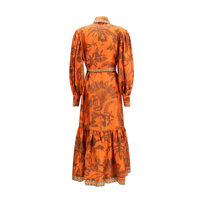 Alemais Orange Silk Casual Dress - The Monkey Dance Silk Shirtdress
