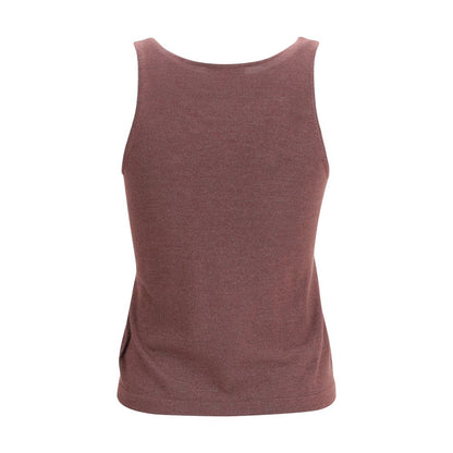 Brunello Cucinelli Bordeaux Cashmere Sleeveless T-Shirt