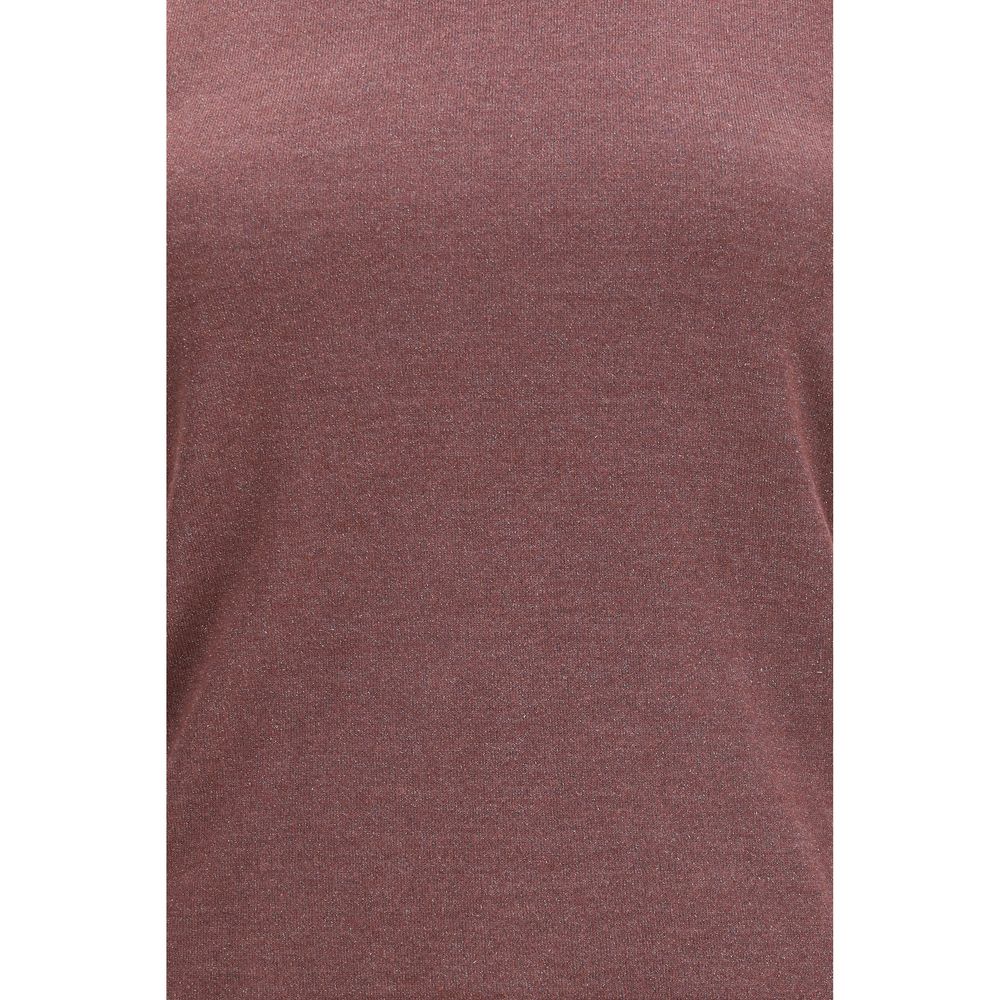 Brunello Cucinelli Bordeaux Cashmere Sleeveless T-Shirt