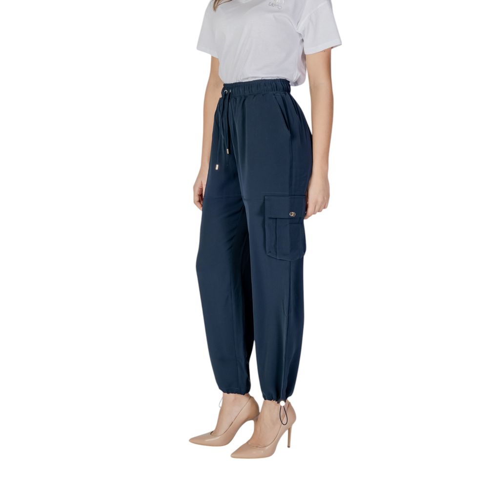 Liu Jo Blue Polyester Cargo Pants - Chic Urban Sophistication