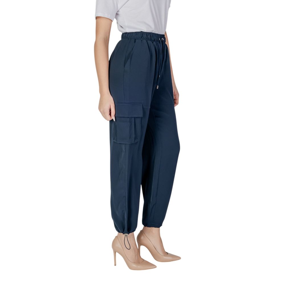 Liu Jo Blue Polyester Cargo Pants - Chic Urban Sophistication