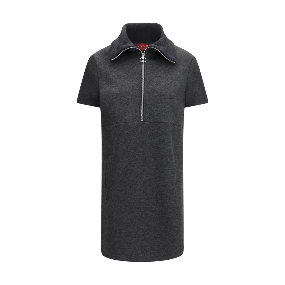 Gucci Gray Cotton Double GG Dress