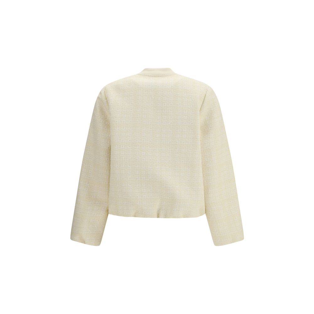 Gucci Beige Cotton Tweed Bomber Jacket
