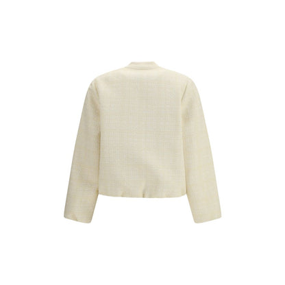 Gucci Beige Cotton Tweed Bomber Jacket
