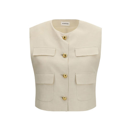 P.A.R.O.S.H. Beige Wool Sleeveless Gilet Jacket