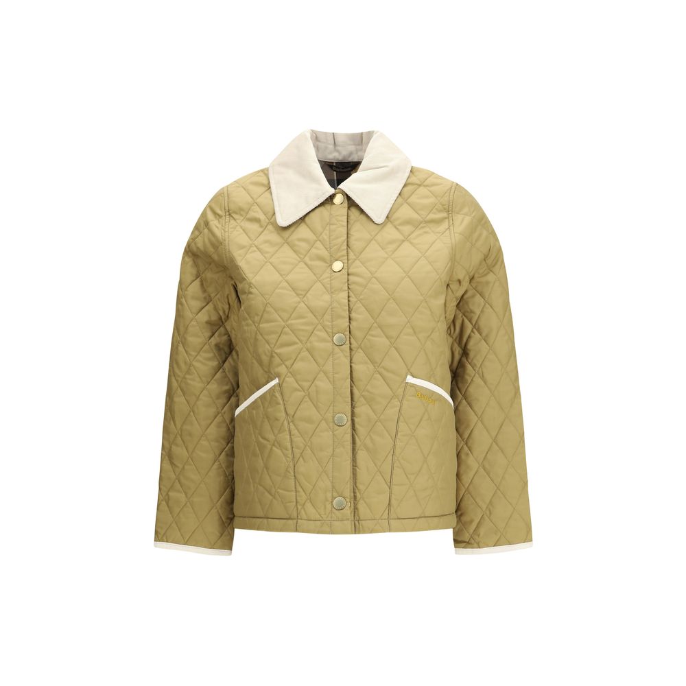 Barbour Liddesdale Cropped Icons Quilted Jacket in Beige