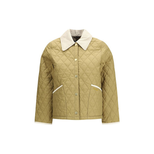 Barbour Liddesdale Cropped Icons Quilted Jacket in Beige