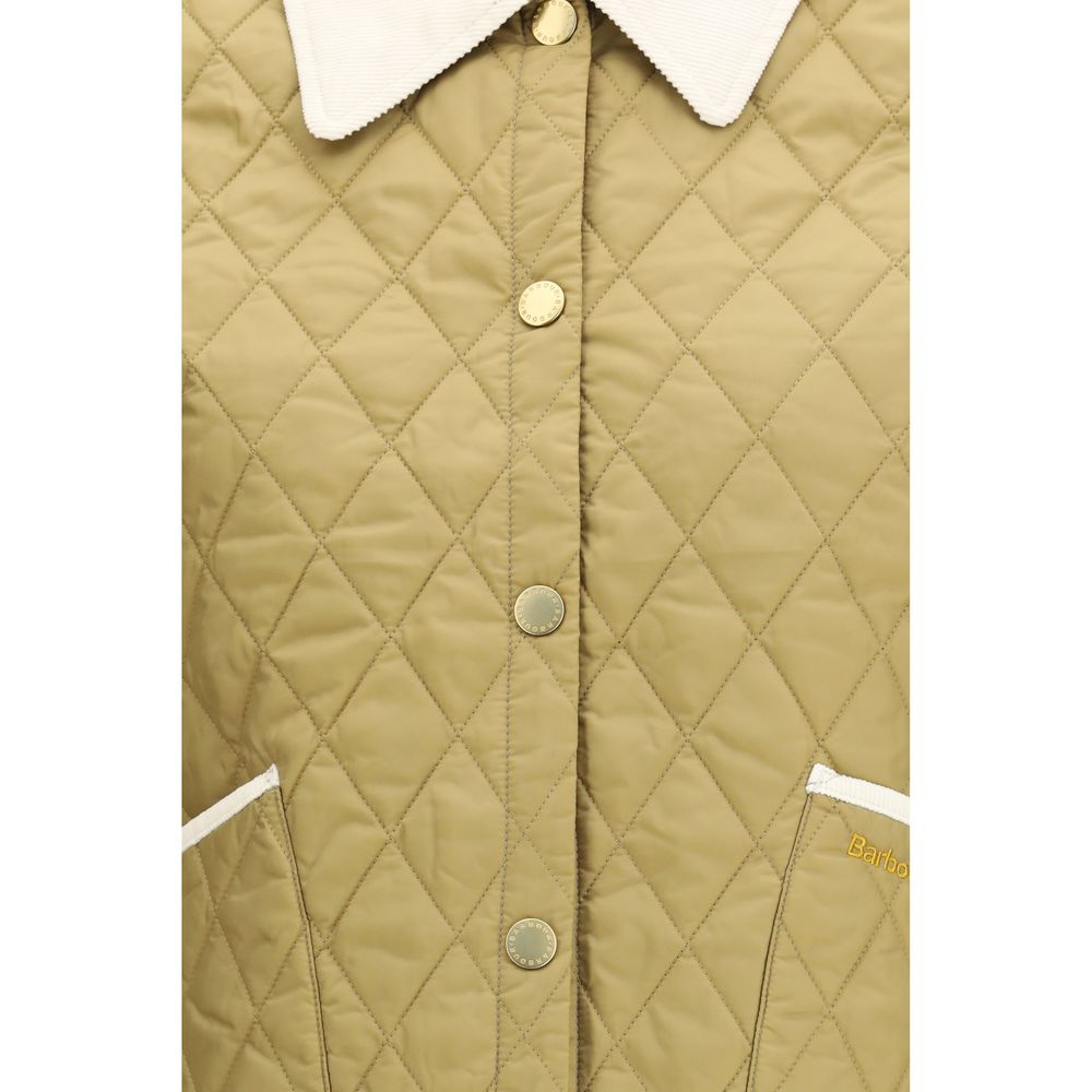Barbour Liddesdale Cropped Icons Quilted Jacket in Beige