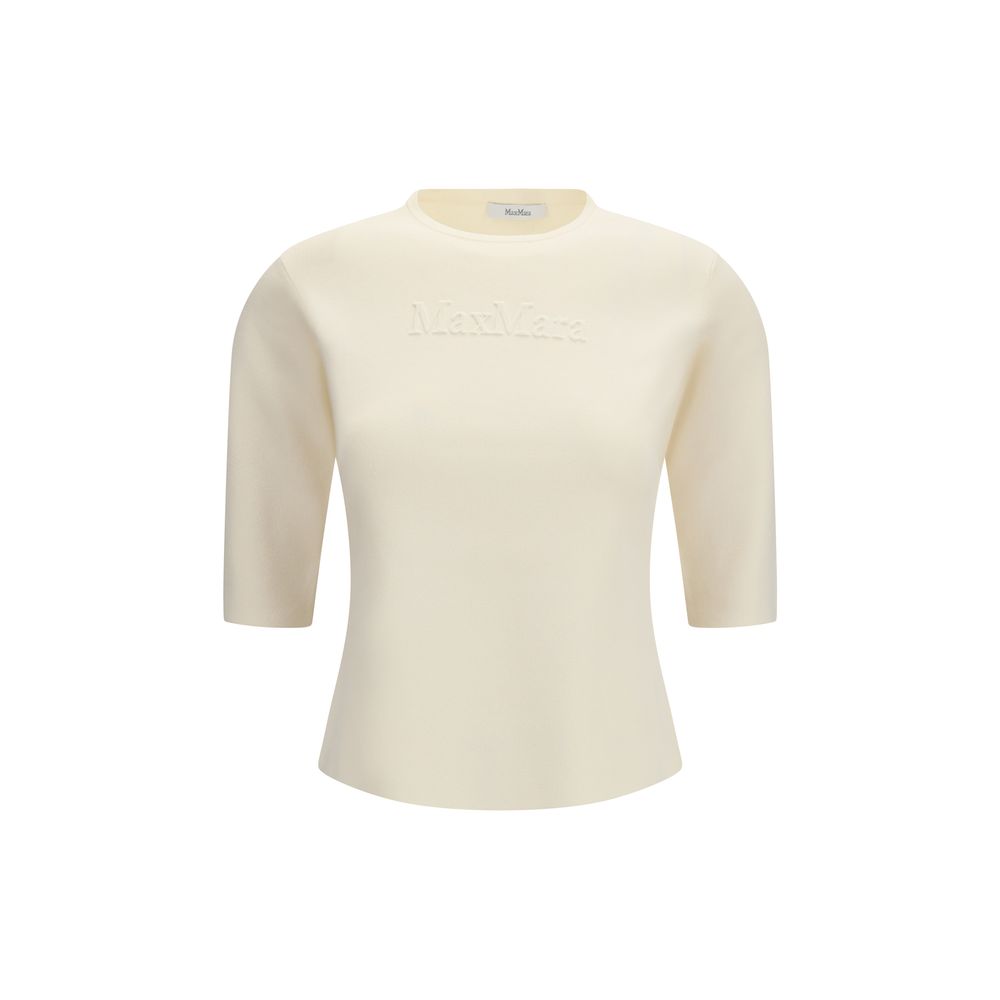 Max Mara Mxpauster Pure Beige Viscose T-Shirt