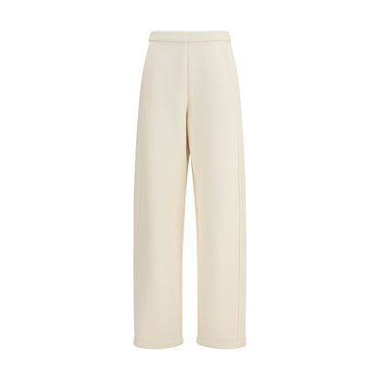 Max Mara Dente Cotton Casual Pants in Pure Beige
