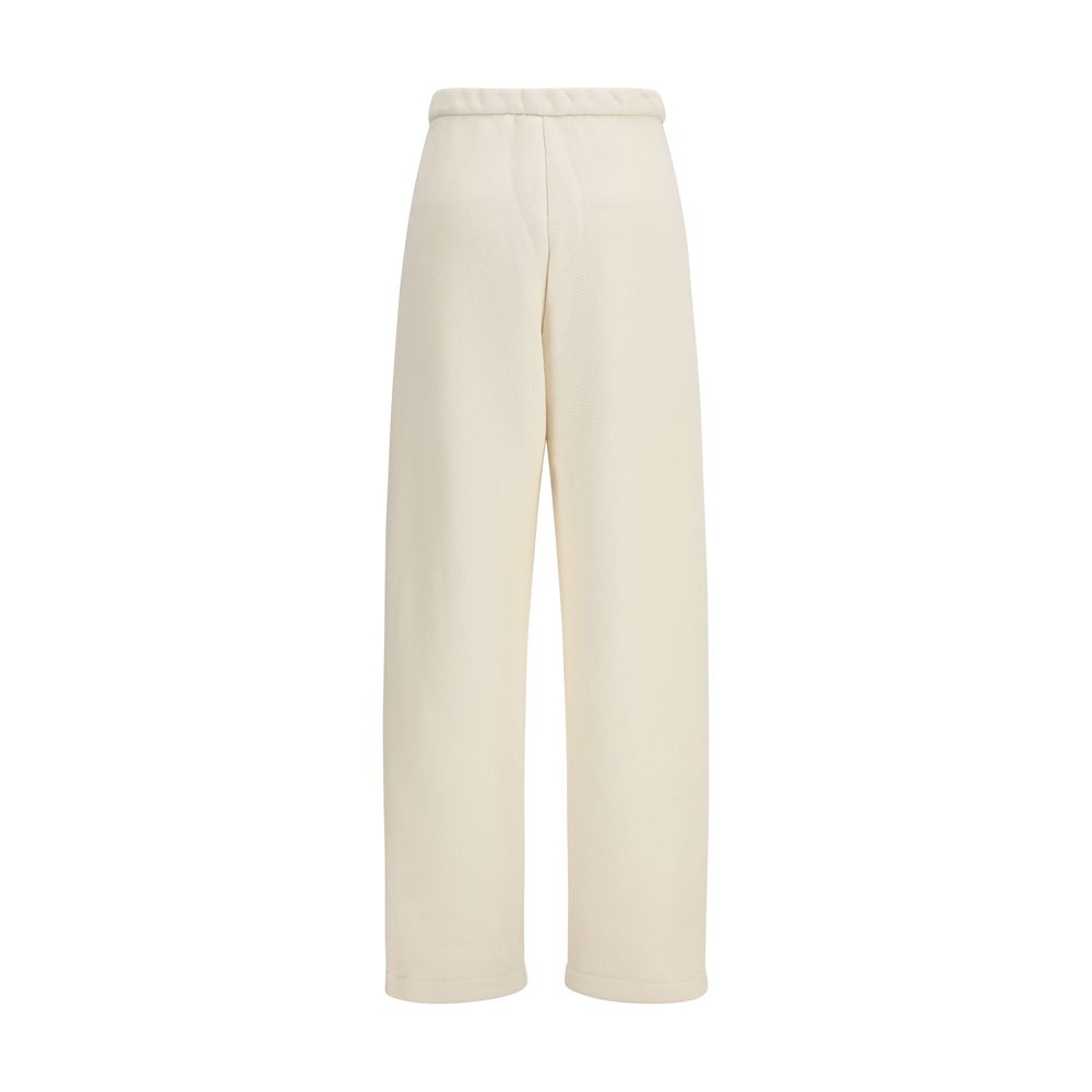 Max Mara Dente Cotton Casual Pants in Pure Beige