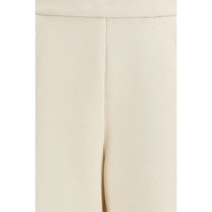 Max Mara Dente Cotton Casual Pants in Pure Beige