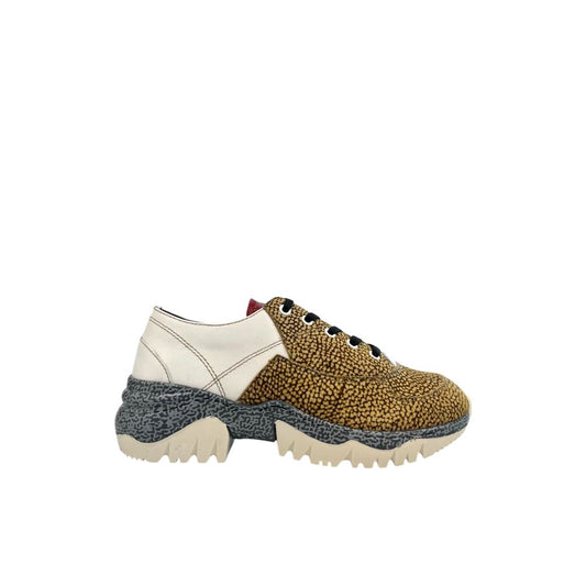 Borbonese Beige Leather Women Sneaker - A Statement of Timeless Elegance