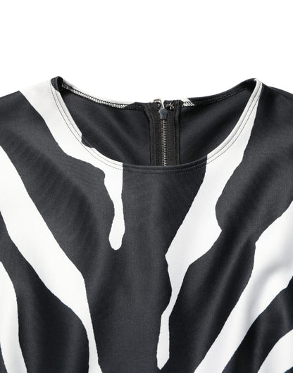 Dolce & Gabbana Black and White Zebra Pattern Jumpsuit