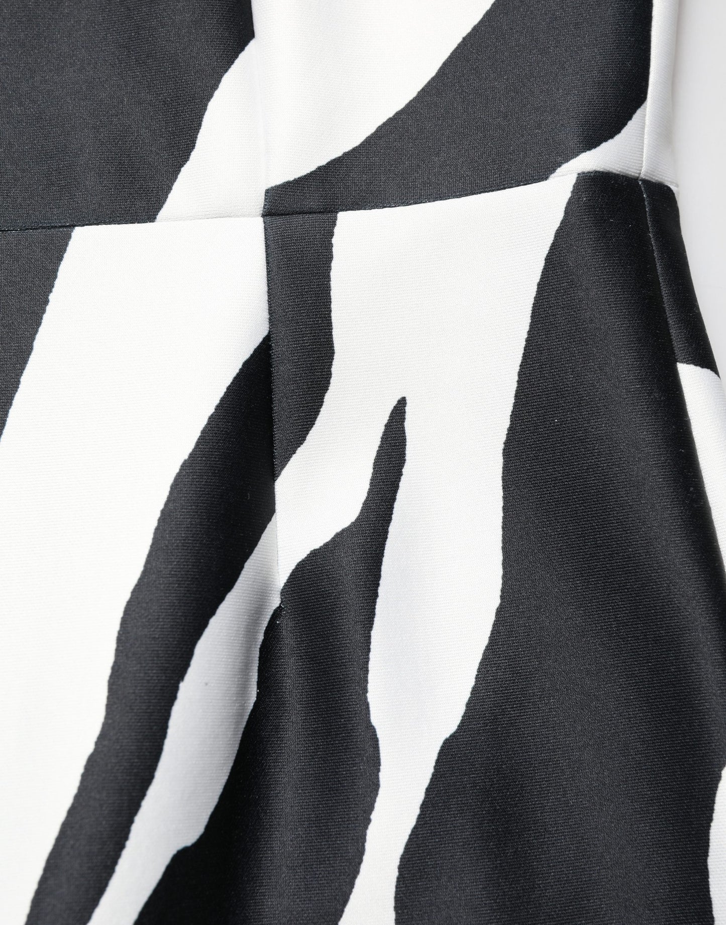 Dolce & Gabbana Black and White Polyester Zebra Pattern Jumpsuit