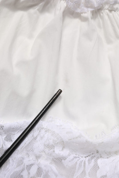 Dolce & Gabbana White Cotton Sleeveless Lace Maxi Dress