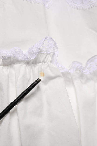 Dolce & Gabbana White Cotton Sleeveless Lace Maxi Dress
