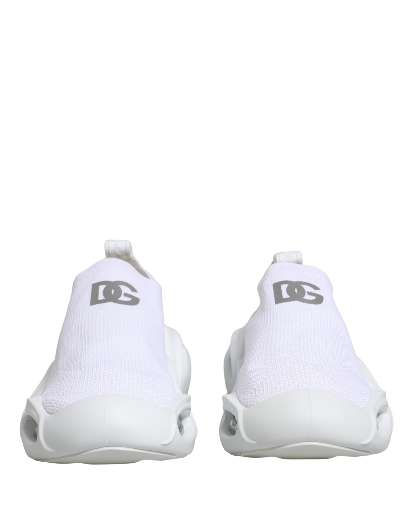 Dolce & Gabbana White Slip-On Wave Low Top Sneakers