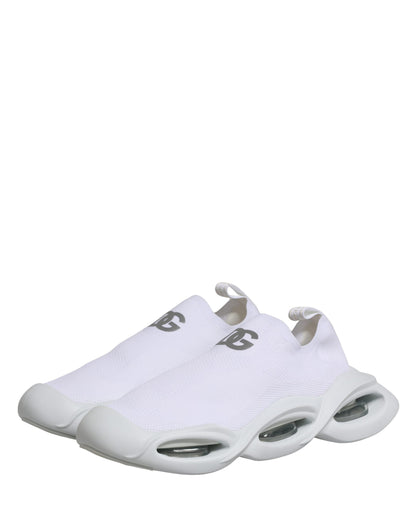 Dolce & Gabbana White Slip-On Wave Low Top Sneakers