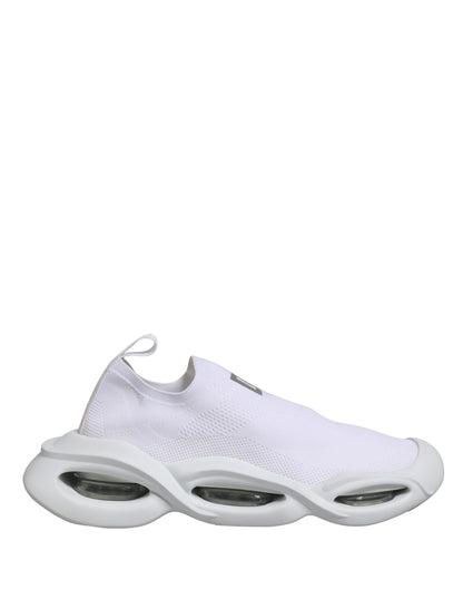 Dolce & Gabbana White Slip-On Wave Low Top Sneakers