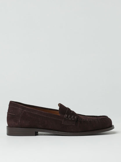 Emporio Armani Brown Suede Leather Penny Loafers