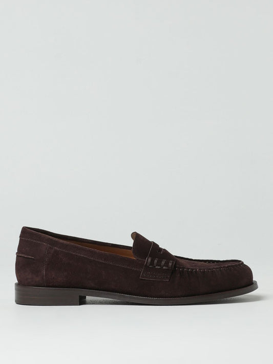 Emporio Armani Brown Suede Leather Penny Loafers