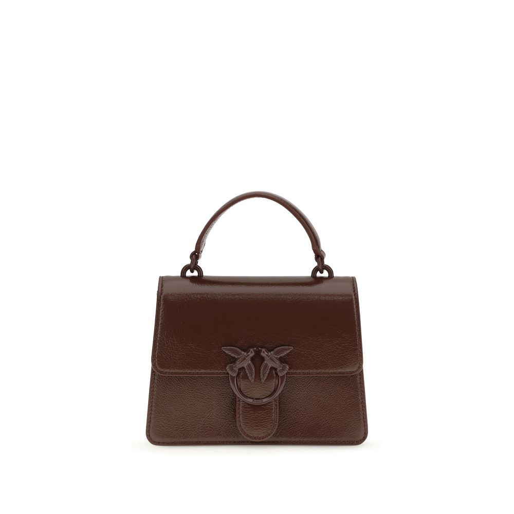 PINKO Brown Goatskin Handbag - Love One Top Mini Handbag