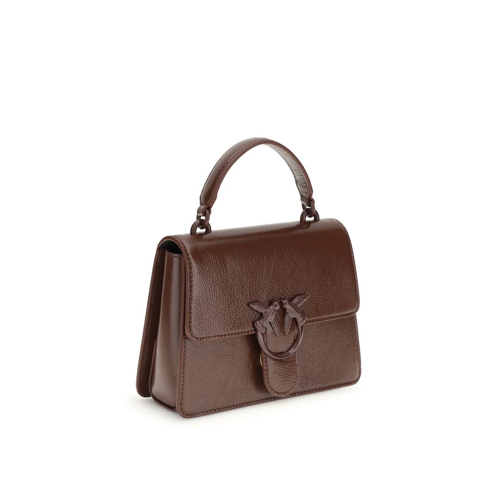 PINKO Brown Goatskin Handbag - Love One Top Mini Handbag