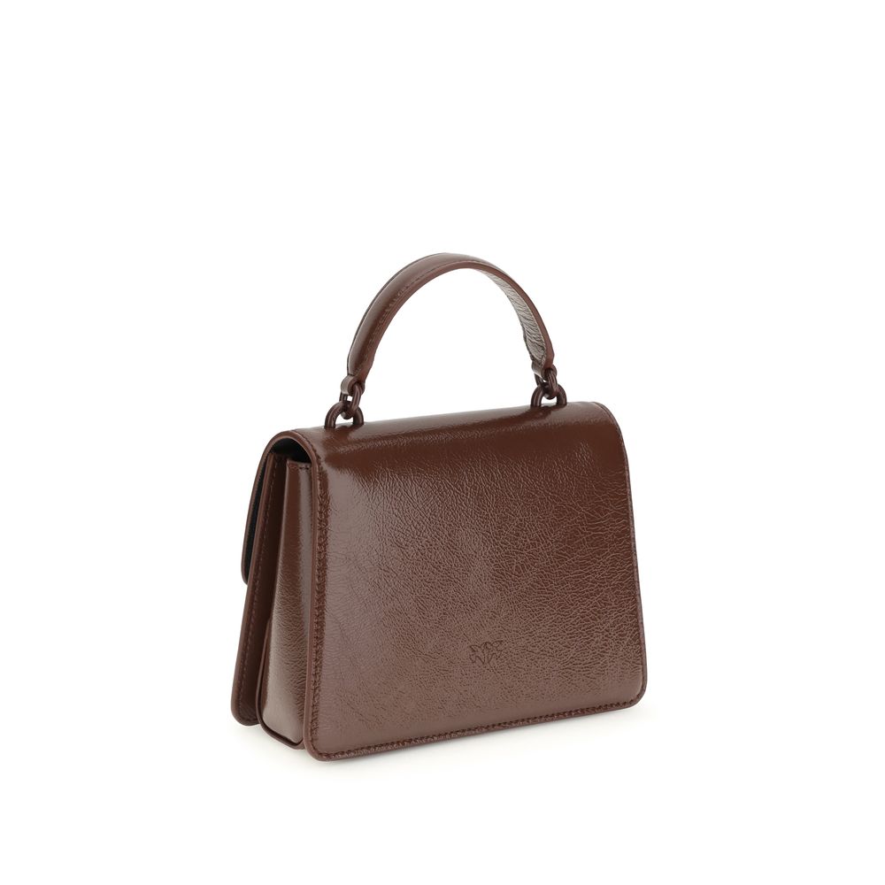 PINKO Brown Goatskin Handbag - Love One Top Mini Handbag