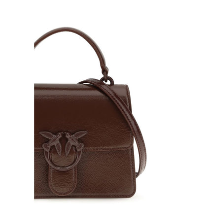PINKO Brown Goatskin Handbag - Love One Top Mini Handbag