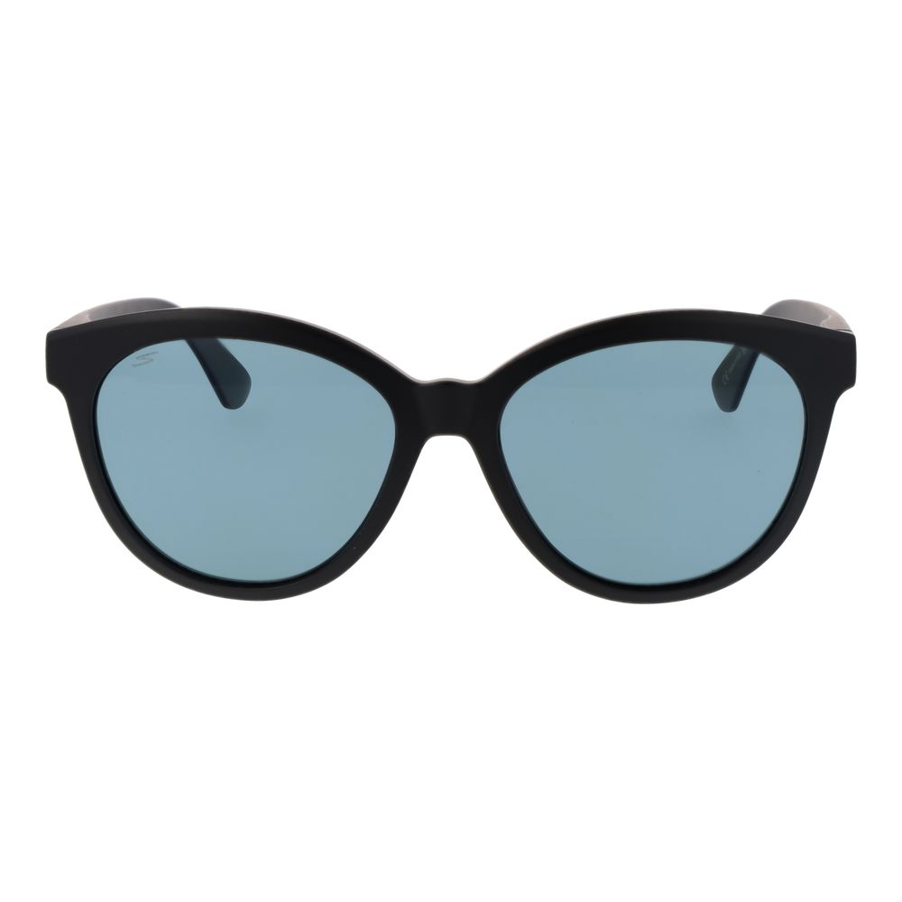 Serengeti Women’s Sunglasses – Black Full-Rim Frame, Blue Lenses