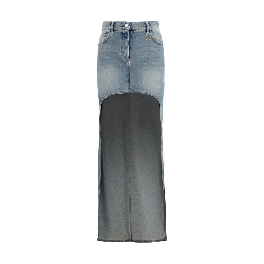 Courrèges Blue Denim Skirt - Asymmetrical Vintage Charm