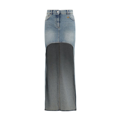 Courrèges Blue Denim Skirt - Asymmetrical Vintage Charm