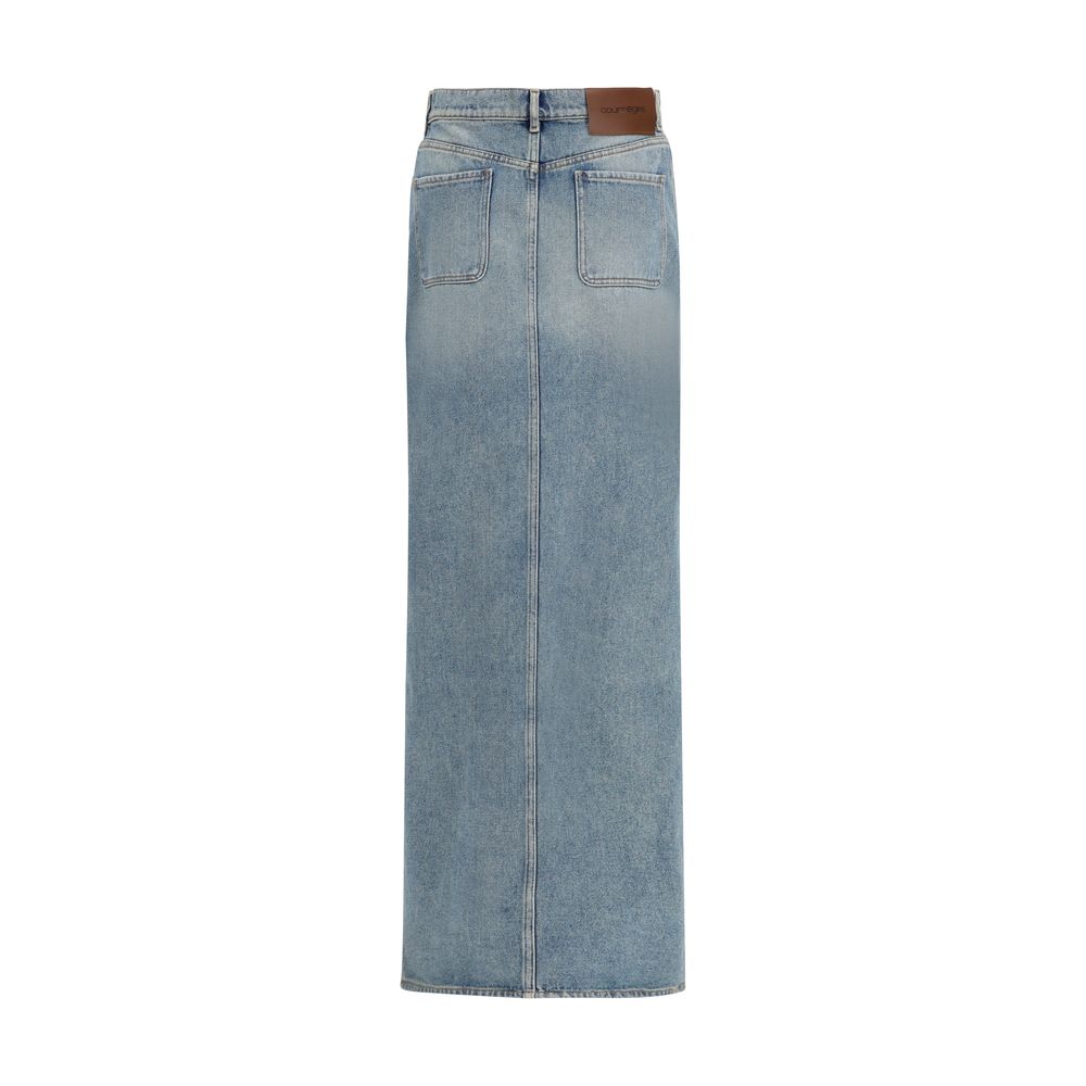 Courrèges Blue Denim Skirt - Asymmetrical Vintage Charm