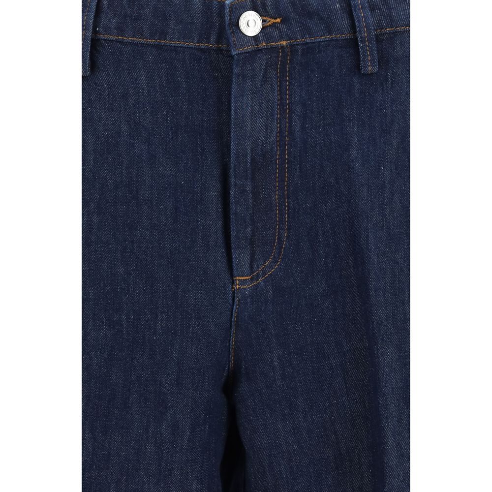 7FOR Blue Cotton Jeans - Iris Wide Leg Jeans
